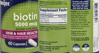 Meijer Biotin 5000 mcg - supplement