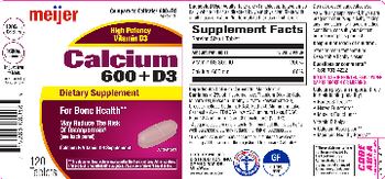 Meijer Calcium 600 + D3 - supplement