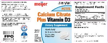 Meijer Calcium Citrate plus Vitamin D3 - supplement