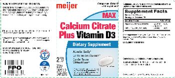 Meijer Calcium Citrate plus Vitamin D3 - supplement