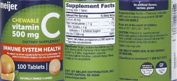 Meijer Chewable Vitamin C 500 mg Naturally Orange Flavored - supplement