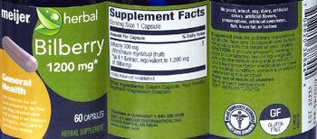 Meijer Herbal Bilberry 1200 mg - herbal supplement