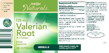 Meijer Naturals 125 mg Valerian Root 4:1 Extract - supplement