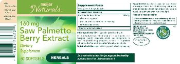 Meijer Naturals 160 mg Saw Palmetto Berry Extract - supplement