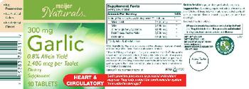 Meijer Naturals 300 mg Garlic - supplement
