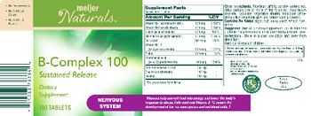 Meijer Naturals B-Complex 100 Sustained Release - supplement