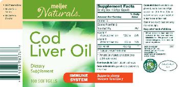 Meijer Naturals Cod Liver Oil - supplement