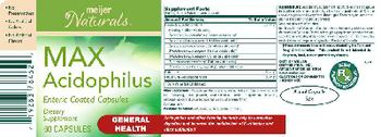 Meijer Naturals MAX Acidophilus - supplement