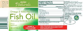 Meijer Naturals Omega-3 1000 mg Fish Oil - supplement