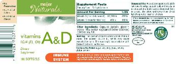 Meijer Naturals vitamins A & D 10/4 (F.L. Oil) - supplement