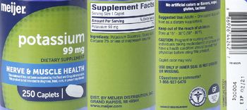 Meijer Potassium 99 mg - supplement