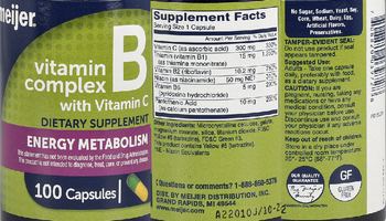 Meijer Vitamin B Complex with Vitamin C - supplement
