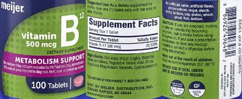 Meijer Vitamin B12 500 mcg - supplement
