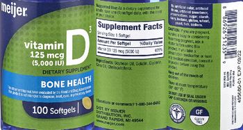 Meijer Vitamin D3 125 mcg - supplement