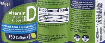 Meijer Vitamin D3 25 mcg (1,000 UI) - supplement