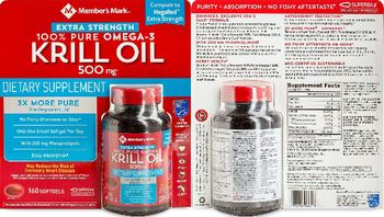 Member's Mark Extra Strength 100% Pure Omega-3 Krill Oil 500 mg - supplement