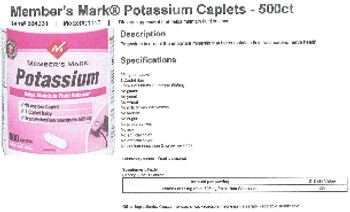 Member's Mark Potassium - supplement