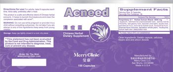 Merry Clinic Acneed - chinese herbal supplement