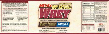 MET-Rx Instantized 100% Natural Whey Vanilla - supplement