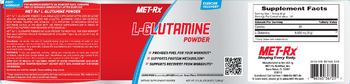 MET-Rx L-Glutamine Powder - supplement powder