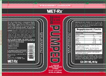 MET-Rx Nitric Oxide Synthesis Pumped Strawberry Lemonade - supplement