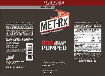 MET-Rx N.O.S. Nitric Oxide Synthesis Pumped Fruit Punch - supplement