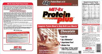 MET-Rx Protein Plus Chocolate - protein supplement powder