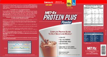 MET-Rx Protein Plus Powder Chocolate - protein supplement powder