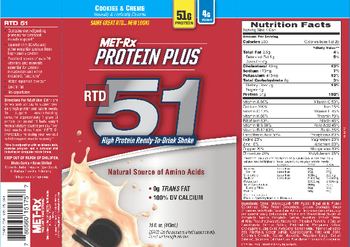 MET-Rx Protein Plus RTD 51 Cookies & Creme - supplement