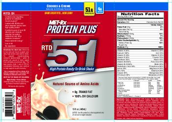 MET-Rx Protein Plus RTD 51 Cookies & Creme - supplement