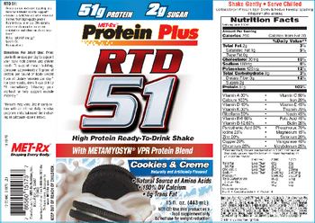 MET-Rx Protein Plus RTD 51 Cookies & Creme - supplement