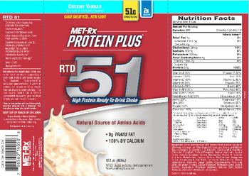 MET-Rx Protein Plus RTD 51 Creamy Vanilla - supplement