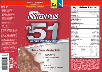 MET-Rx Protein Plus RTD 51 Frosty Chocolate - supplement