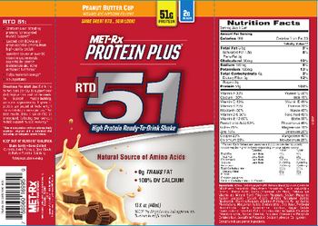 MET-Rx Protein Plus RTD 51 Peanut Butter Cup - supplement