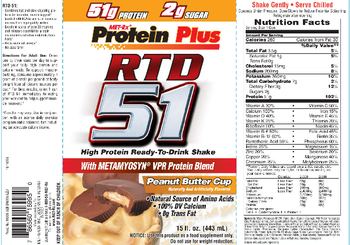 MET-Rx Protein Plus RTD 51 Peanut Butter Cup - supplement