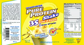 MET-Rx Pure Protein Shake Banana Cream - supplement