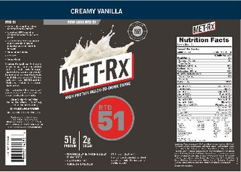 MET-Rx RTD 51 Creamy Vanilla - 