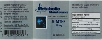 Metabolic Maintenance 5-MTHF 10 mg - supplement