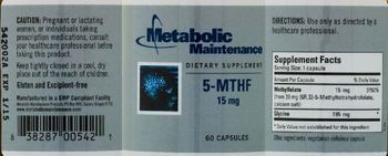 Metabolic Maintenance 5-MTHF 15 mg - supplement