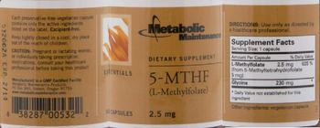 Metabolic Maintenance 5-MTHF (L-Methylfolate) - supplement