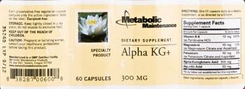 Metabolic Maintenance Alpha KG+ - supplement
