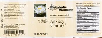 Metabolic Maintenance Anxiety Control - supplement