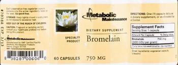 Metabolic Maintenance Bromelain 750 mg - supplement