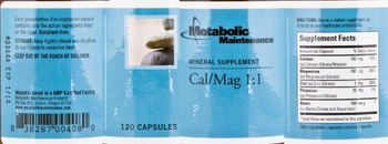 Metabolic Maintenance Cal/Mag 1:1 - mineral supplement