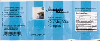 Metabolic Maintenance Cal/Mag/Zinc Complex - mineral supplement