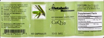 Metabolic Maintenance CoQ10 100 mg - antioxidant supplement