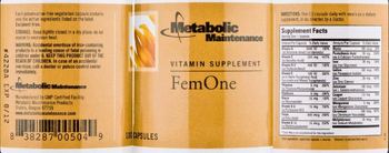 Metabolic Maintenance FemOne - vitamin supplement