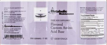 Metabolic Maintenance Flavored Custom Amino Acid Base - amino acid supplement
