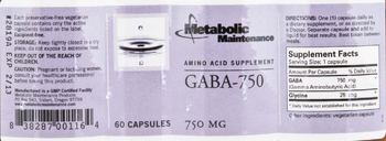 Metabolic Maintenance GABA-750 - amino acid supplement