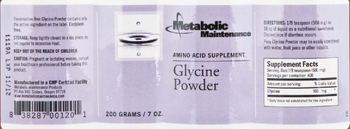 Metabolic Maintenance Glycine Powder - amino acid supplement